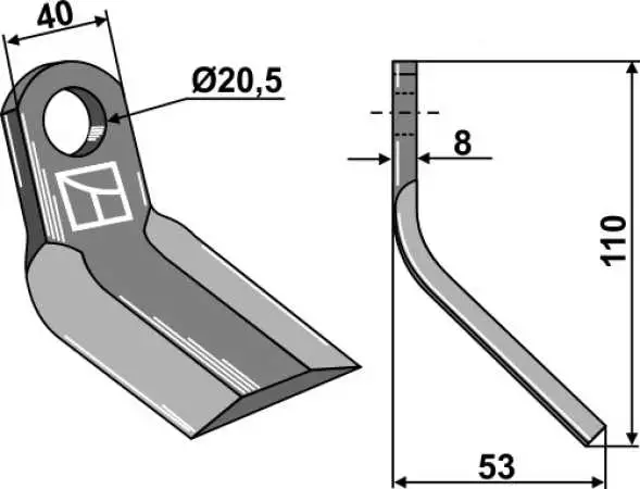Y-Messer 110x40mm